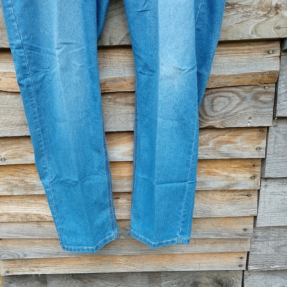 Embroidered Slant Pocket Jeans Women's Plus Size 16W High Rise Straight Leg Blue - Picture 5 of 11